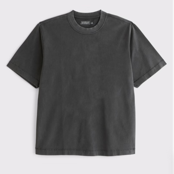 Abercrombie & Fitch Premium Essentials Heavyweight T-Shirt, Black Wash, Size L - Picture 1 of 15